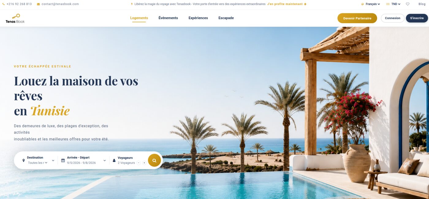 Tenasbook, plateforme de réservation touristique à Djerba